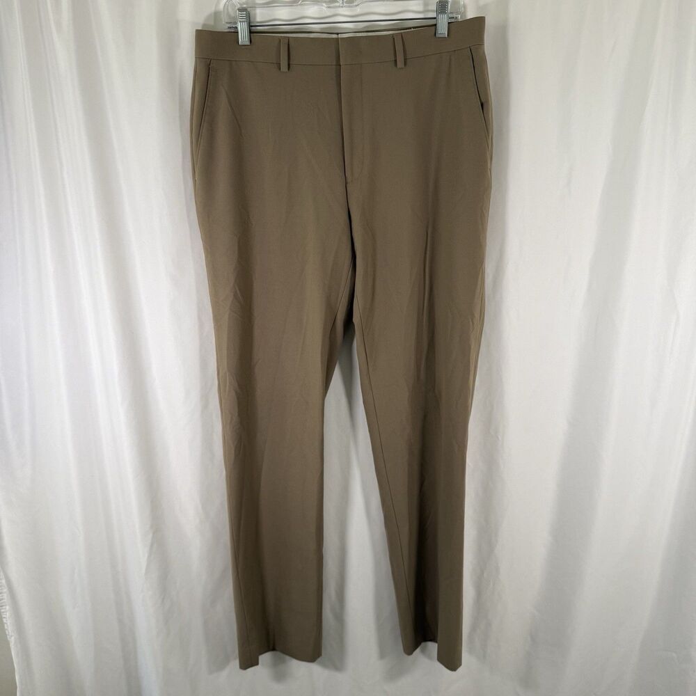 Lauren Ralph Lauren Dress Pants Men's 34x32 Khaki Slim Fit Flat Front Brown